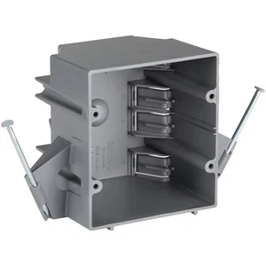 2-Gang PVC Molded New Work Wall Electrical Box, 32 Cu. In. BCJ-009 SIM Supply, - Picture 1 of 2