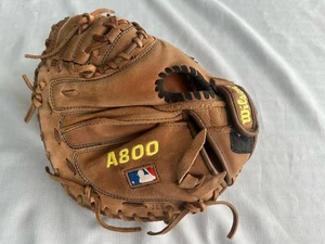 Wilson A800 Baseball Catchers Mitt Glove 32" Brown Leather RHT A0800BBYTHCM - Picture 1 of 3