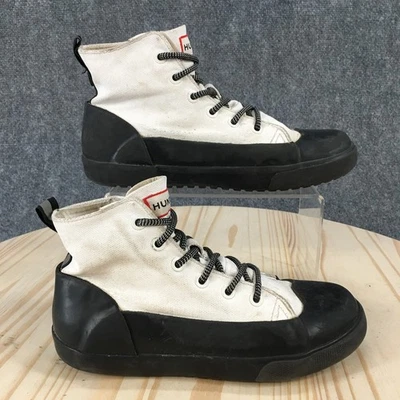 Охотничьи ботинки молодежные 3 для мальчиков холщовые высокие дождевые сапоги белые черные на шнуровке - Изображение 1 из 4