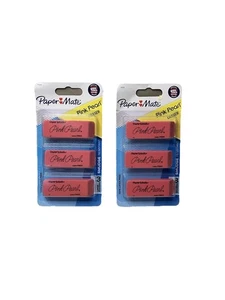NUEVAS gomas de borrar Paper Mate 3 grandes rosas perlas por paquete X 2 paquetes = 6 gomas de borrar - Imagen 1 de 2
