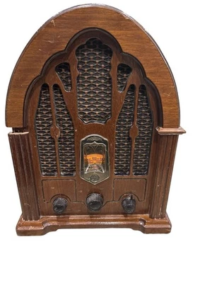 7-4100JA General Electric Madera Catedral 1932 Réplica Radio AM/FM De Colección PROBADO Foto 1 de 4