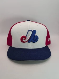 Vintage Montreal Expos Baseball MLB fitted hat 7 3/8 used New Era - Picture 1 of 7