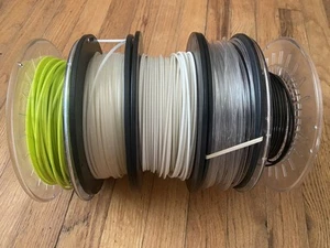 Five Partial Rolls Various 3d Printer Filaments 3mm/2.85 PC/PCTPE/nGen/ABS - Picture 1 of 16