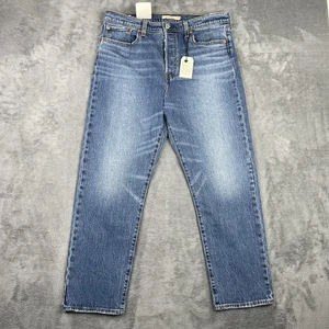 Levis Premium Jeans Women 32x28 Wedgie Straight High Rise Button Fly Distressed - Picture 1 of 17