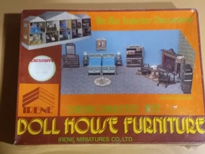 Nuevo de Lote Antiguo Irene Casa de Muñecas Miniaturas Muebles Kit Dormitorio Principal Joe Hermes 1:16 Raro - Imagen 1 de 4
