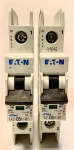 ( Lot Of 2) Eaton FAZ-D5/1-RT EN/IEC 60947-2 Circuit Breaker - Picture 1 of 3