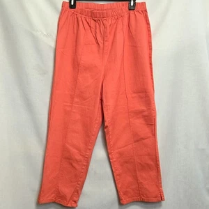 Denim 24/7 korallenfarbene elastische Taille gerades Bein Denim Caprihose. Größe 20W - Bild 1 von 2