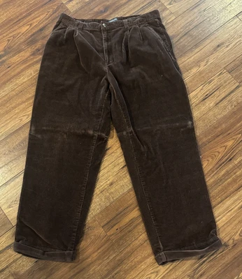 St. John's Bay Corduroy Pants Men's 36x30 Brown Cuffed Pleated (Tag 38) - Image 1 of 4