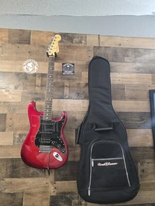 2015 Fender Player Stratocaster Candy Red Burst Mim With Gig Bag - Picture 1 of 15