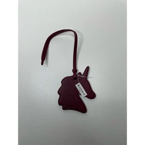 NEW Coach Leather Purse Ornament Maroon Unicorn - Picture 1 of 5