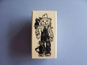 100 PROOF PRESS RUBBER STAMPS HALLOWEEN SCARECROW NEW wood STAMP - Picture 1 of 1