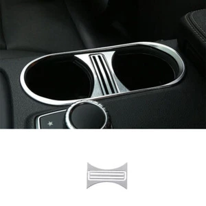 Gear Water Cup Holder Panel Cover Trim For Benz GLA CLA 2013-19 Silver Aluminum - Picture 1 of 9
