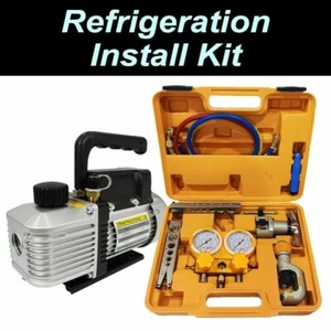 HVAC Manifold Tool Kit and Vacuum Pump for Refrigeration split Installations. - Picture 1 of 12