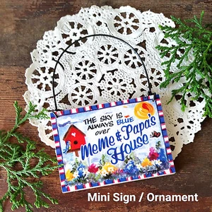 Wood Ornament * MEME PAPA Gift Everyday Mini Sign Present Decoration USA New - Picture 1 of 3
