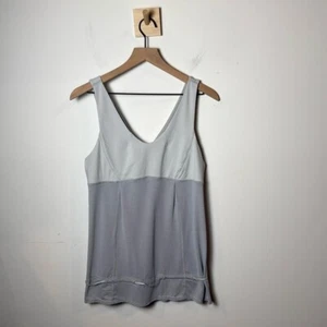 Lululemon Hustle And Bustle Tunnelzug Taille weiß grau Tanktop Damen 10 - Bild 1 von 11