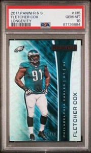 Rookies and Stars Fletcher Cox Longevity 2017/70 Eagles - PSA 10 (Pop 1) - Imagen 1 de 3