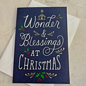 Maravilla y Bendición en Navidad Paz Alegría y Todo lo Mejor Tarjeta de Regalo de Dios con Sobre - Imagen 1 de 4