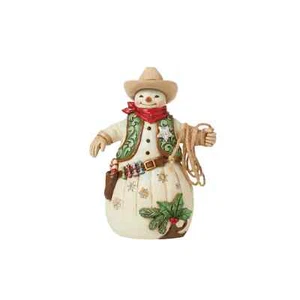 Jim Shore COWBOY SNOWMAN FIGURINE-HOWDY WINTER 6015458 BRAND NEW - Picture 1 of 4