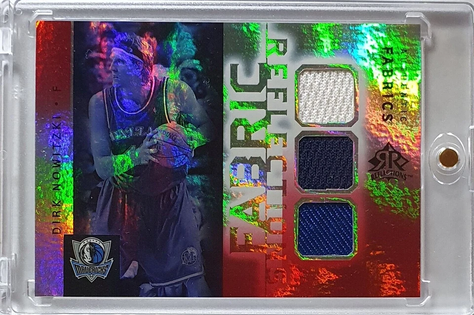 2005 UD Reflections Dirk Nowitzki TRIPLE PATCH /25 Holo Game Worn Jerseys - Rar - Image 1 of 4