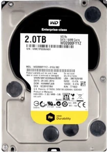 FESTPLATTE WESTERN DIGITAL RE 2TB 7200U/min 64MB CACHE SATA III WD2000FYYZ 3.5'' - Bild 1 von 3