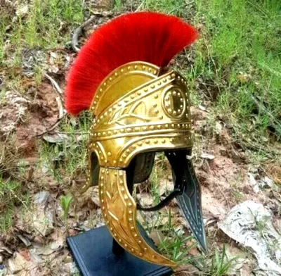 Nuevo casco de guardia pretoriana ático romano medieval casco de caballero griego pluma roja Foto 1 de 4