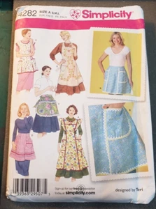 Simplicity 4282 Full&Half Aprons with Ruffle Misses Size A S,M,L (C6B5) - Picture 1 of 4