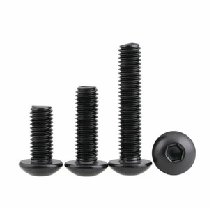 M3 M4 M5 Allen Socket Screws Button Head A2 Stainless Steel Black Hex Bolts - Picture 1 of 7