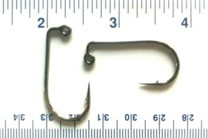 1000 GT 32833 2X Strength Black Nickel 90 Degree Round Bend Jig Hooks size 1/0 - Picture 1 of 1