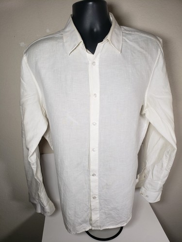OFF WHITE Camicia elegante uomo Theory bianco sporco taglia XL