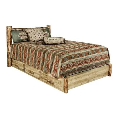 Montana Woodworks Glacier Country 91" Wood Queen Platform Bed in Brown Foto 1 de 4