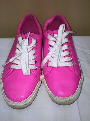 Zapatillas deportivas Gap para mujer rosa Glo de cuero neón 7 usadas Foto 1 de 4