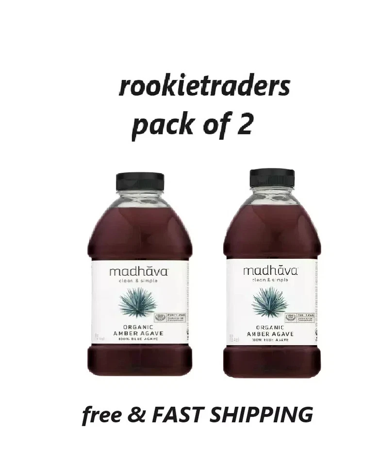 Madhava Organic Amber Agave, 100% Blue Agave Sweetener Sugar Substitute, 46 oz B - Image 1 of 1
