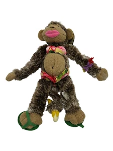 Aurora Cheeky Monkey Hawaiian Girl Plush 10” The Cheeky’s Stuffed Animal NWT - Picture 1 of 7