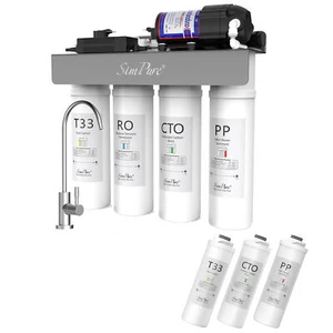 SimPure WP2-400 GPD UV Tankless Reverse Osmosis RO Water Filter System+7*Filters - Picture 1 of 12