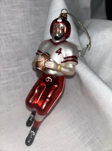 Fußballspieler Glas Ornament #4 rot weiß mit Etikett - Bild 1 von 6