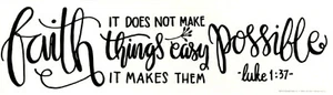 Faith Makes Things Possible Bible Verse Luke 1:37 Wall Decal - Picture 1 of 3