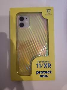 PROTECT ONN IPHONE 11 / XR CASE Rainbow Metallic Ridges - Picture 1 of 2