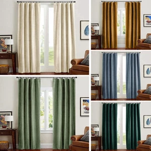 Velvet Insulated Blackout Curtains Waterproof Drapes for Living Room 1 Panel - Picture 1 of 45
