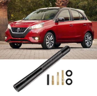 Kit Radio Exterior Antena Coche 4.7" Negro + Tornillo Para Nissan Marzo 2012-2022 Foto 1 de 4
