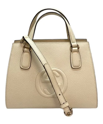 Bolso de Mano Gucci GG Soho Convertible Cuero Marfil 2 Vías 607722 Foto 1 de 4