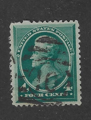 US 211, 4 cents blue green, Jackson, 1883-85, XF - Image 1 of 2
