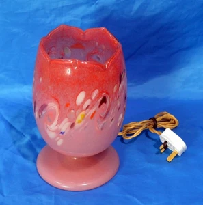 Vintage schottische Vasart Kunst Glas Tisch Tulpe Lampe sehr guter Zustand 1940er Original Aufkleber - Bild 1 von 6