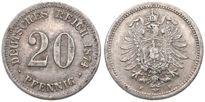 Deutschland - Deutsches Reich 20 Pfennig 1873-1877 Silber - verschiedene Jahre - Bild 1 von 36