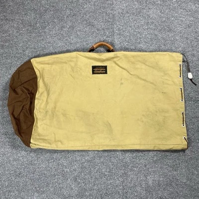 Bolso de Lona DE COLECCIÓN Eddie Bauer Grande Lona Lavandería Bolso para Dormir Mango de Cuero Foto 1 de 4