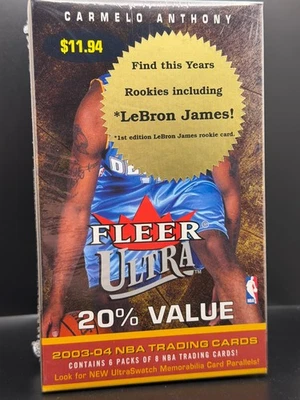 2003-04 Fleer Ultra Sealed Retail Basketball Box 6 Packs LeBron Rookie Year Rare - Image 1 of 4