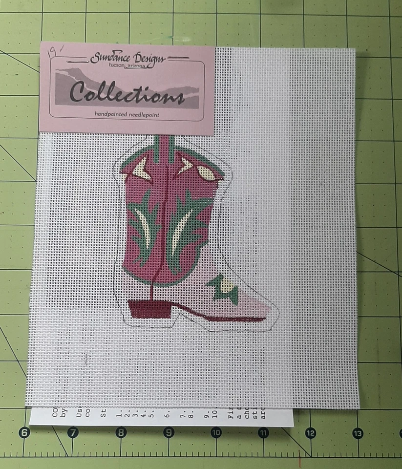 NEW Sundance Designs Needlepoint Handpainted Canvas TISH Boot - 1 & Stitch Guide - Image 1 of 1