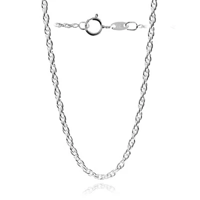 Hecho en Italia - Cadena de cuerda de plata de ley 925 de 1,7 mm con un revestimiento antideslustre Foto 1 de 4