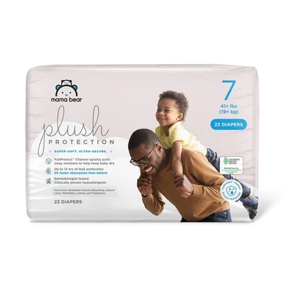 - Pañales de protección de felpa Mama Bear - Talla 7, 23 unidades, hipoalergénicos prem... Foto 1 de 4