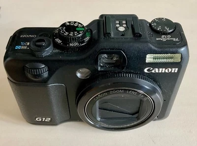 Canon PowerShot G12 10MP Digitalkamera - Schwarz - Bild 1 von 3