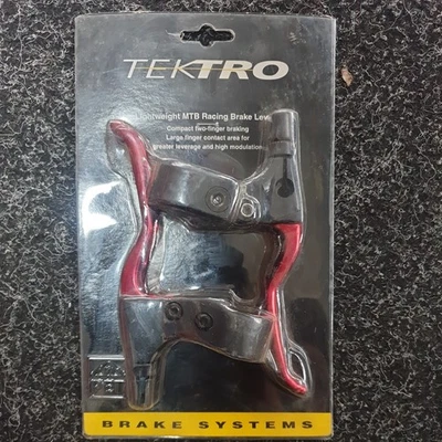 Tektro 363A  Retro MTB/Road Brake Levers, Red, Good Condition! nos  - Image 1 of 4